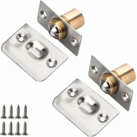 2 PiècesAcier Inoxydable Fermoir Loquet Bille pour Porte Loquet Bille Réglable Roller Ball Meubles Loquet de Porte avec Vis pour la Maison - Universels et Durables (1/5)