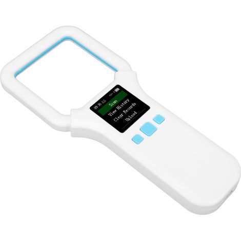 Lecteur de puces pour animaux de compagnie 134,2 kHz/125 kHz double fréquence, portable, rechargeable, en plastique, pour chiens et chats (1/5)