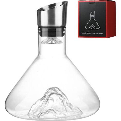 Carafe À Vin - Cristal Soufflé À La Main Sans Plomb - Aérateur Intégré - Filtre En Acier Inoxydable - Capacité 1500 ml - Pour Vin Rouge (1/5)