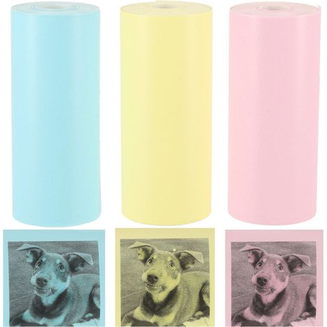 Rouleaux de papier thermique pour mini imprimante 5,7 cm x 3 m 3 pcs couleur