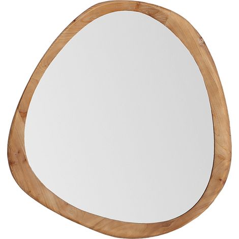 Miroir organique en bois de sapin - bois brun et miroir (1/2)