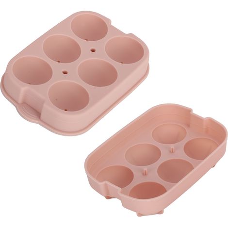 Silikon-Eiswürfelform zum Selbermachen, Eisballform für Hausbar, Partys und Cocktails, Hellrosa, 6 Löcher, 45 mm (1/5)