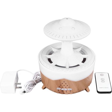 Brume Humidificateur Nuage OVNI Bois Grain Lumière Colorée Diffuseur d'Huile Essentielle avec Télécommande pour Chevet Prise Américaine 100-240V (1/5)