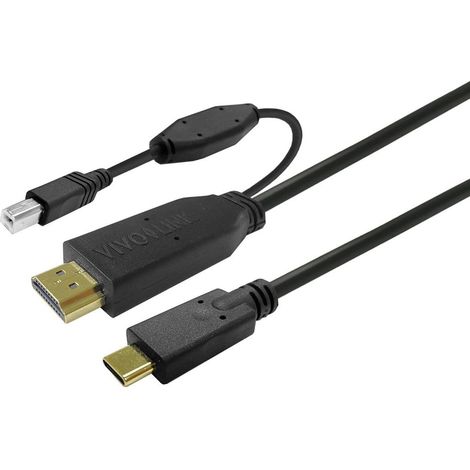 W128325660 Vivolink Touch Screen Cable 10m - Câble USB-C vers HDMI + USB-B - 10 mètres