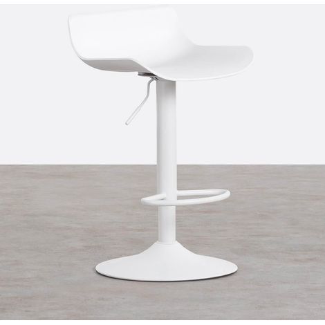 ORION91 Taburete Alto AMBROSIO Regulable en Polietileno y Metal (41x90x41cm) Color Blanco Comedor Oficina Salón Teletrabajo Cocina - SpazioLuzio - Unidad (1/5)