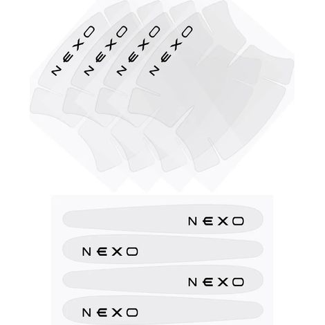 (Convient pour NEXO) Autocollant transparent pour poignée de voiture, accessoire extérieur auto, compatible avec Hyundai Getz, Grandeur, NEXO, Palisade, Santafe, Starex, Tiburon et Venue (1/4)