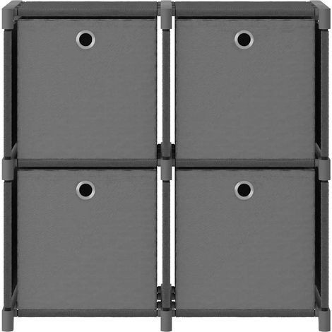 Maison Exclusive - Mobile con 4 Scatole a Cubo Grigio 69x30x72,5 cm in Tessuto (1/5)