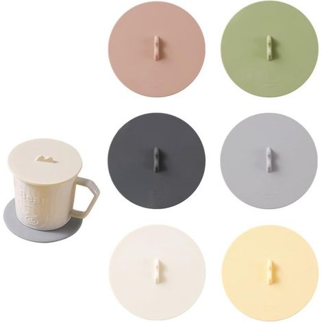 6er Set universeller Silikondeckel für Gläser, Tassen und Becher wiederverwendbar auslaufsicher (1/5)