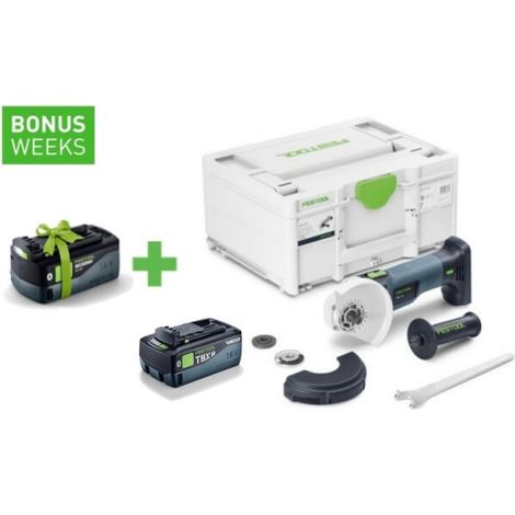 FESTOOL Akku-Winkelschleifer AGC 18-125 EB-Basic + Akkupack BP 18 TBX 8 ASI - 578367C (1/4)