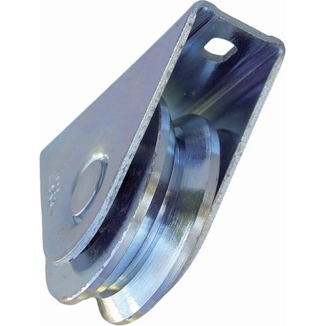 Deco Fer Forge – Roue de portail coulissant – Ø80mm – Charge 200KG – Acier zingué – Pose extérieure – Gorge triangulaire