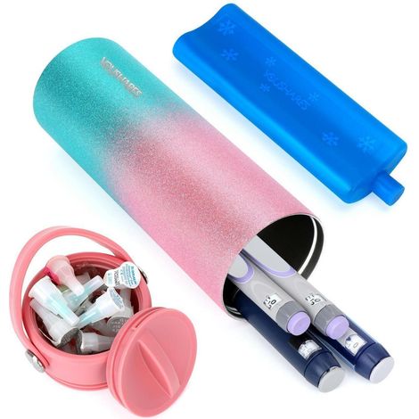 Insulin Pen Kühltasche mit Kühlakku, 48h Kühlung, TSA-zugelassen, Glitzer (1/5)