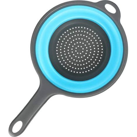Passoire de cuisine pliable en silicone avec manche pour pâtes et légumes égouttoir gain de place pour petits espaces (1/5)