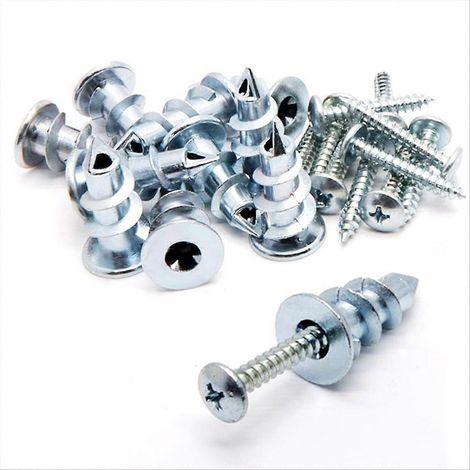 Kit de chevilles autoperceuses en zinc pour cloisons sèches/murs creux avec vis (1/5)