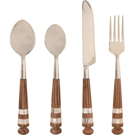 Cuberteria Set 16 Inox Acacia 4,5X2X21 Natural (1/5)