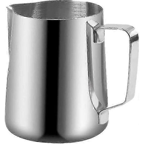 Mousseur à lait Yaju en acier inoxydable, pichet verseur pour latte art, machines à expresso et cappuccino - 600 ml (1 pièce, argent) (1/4)