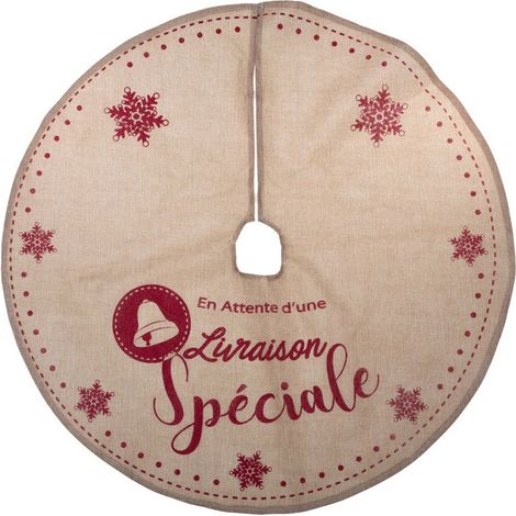 Paris Prix - Tapis Pour Sapin Jute vintage 90cm Naturel