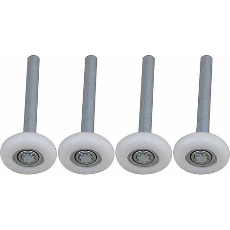 Lot de 4 roulettes de porte de garage en nylon à roulement à billes scellé avec tige de 115 mm (1/4)