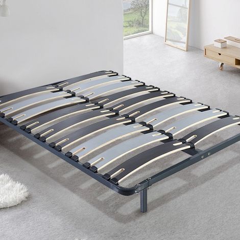 Sommier Morpholattes 200x200cm Lattes extra larges flexibles Pieds inclus 5 zones de maintien Resistant et confortable (1/3)
