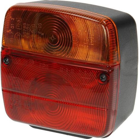 Fanale posteriore quadrato 12/24V rosso/ambra avvitato 105x100x52mm AJBA LA11003 (1/2)