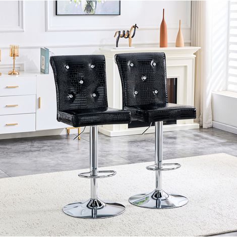 Chaise salle manger noire PVC vintage étanche OKMYHOME (1/5)