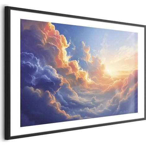 Poster – Sonnenuntergang über einem bewölkten Meer: eine wundervolle Symphonie der Farben (1/4)