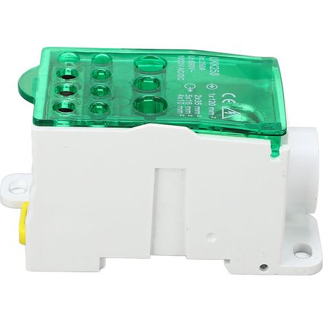 Boîte de jonction à bornier pour rail DIN, unipolaire, 690 V, 250 A, verte (1/5)