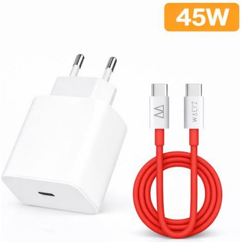 45-W-Schnellladegerät-Adapter + 1 m USB-C-auf-USB-C-Kabel (65 W) – Universelles Typ-C-Ladegerät – Waeyz Ultra-Schnellladegerät (1/5)