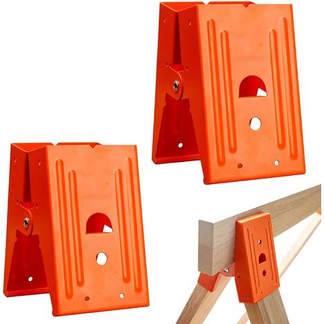 Supports de tréteaux en métal (2 pièces) - Capacité de charge : 180 kg Supports de tréteaux pour atelier de construction, projets de bricolage, établi de loisirs, garage, remise à outils, sous-sol (1/5)