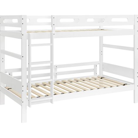 Litera infantil 90 x 200 cm blanca con escalera y barrera de seguridad (1/5)