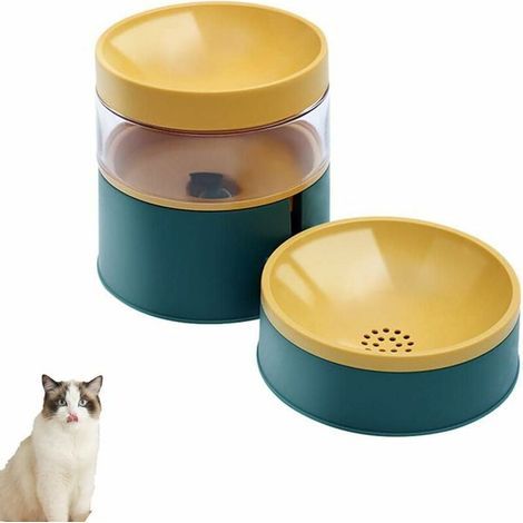 Distributeur Croquettes Chat Automatique et Distributeur Eau Chat Automatique Ensemble 2 en 1 Mangeoirs et Abreuvoirs pour Chats et Chiens Capacité 1L (1/5)