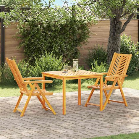 Garten Essgruppe 3 pcs Braun Massivholz Akazie