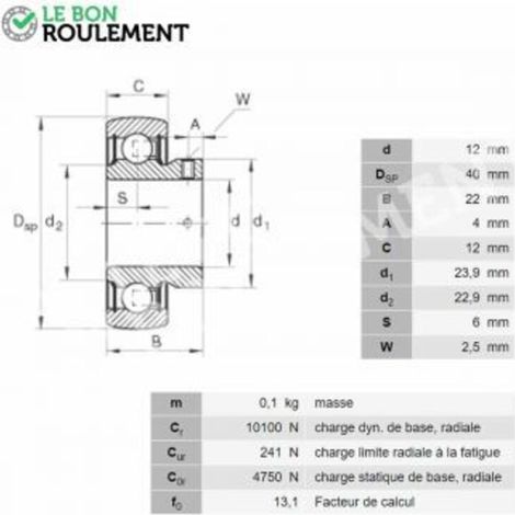 Roulement de palier AY12-NPP-B-