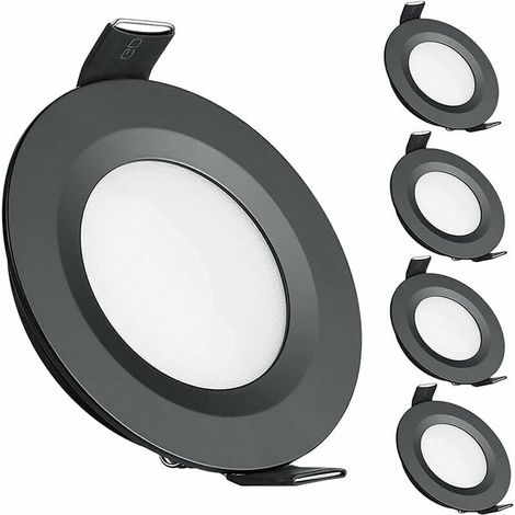 Pack of 4 recessed 12V LED spotlights – 58-65mm cutout – 3W 3200K warm white – Shock resistant – Dimmable with PWM dimmer (1/5)