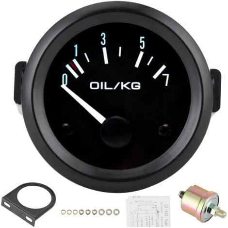 Jauge de pression d'huile universelle 12V 07kg/cm 52mm Dia Instrument de voiture avec capteur lumière LED blanche