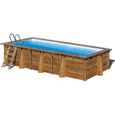 PISCINA GRE RECTANGULAR DE MADERA SUNBAY POOLS WPPAPA PAPAYA 5.20 MTS X 3.20 MTS X 1.33 MTS DE ALTO (1/4)