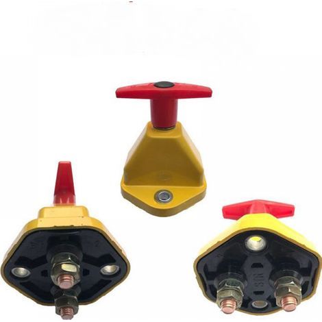 Interruptor de desconexión de batería para coche, interruptor de apagado de batería de 24 V para coche, barco, autocaravana, ATV, náutica - Amarillo - 2 unidades (1/3)