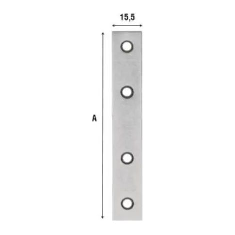 1CF LASTRINA DIRITTA ACCIAIO ZINCATO 100 PZ. 4 Fori mm. 60