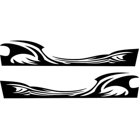 Autocollants latéraux de carrosserie à motif flamme, bandes décoratives en vinyle imperméable universel pour voiture. (1/4)