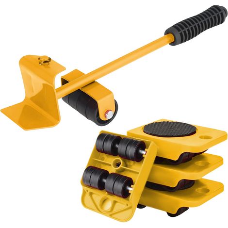 Ensemble d'outils de levage de meubles à usage intensif, capacité de charge de 599,7 kg, élévateur de meubles avec roues, palette, roulettes ajustables pour appareils, chariot pour table (1/5)