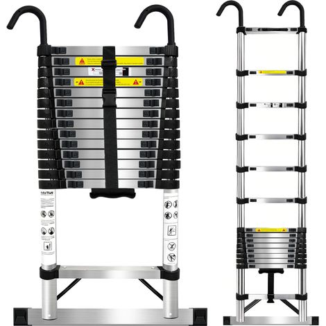 Brstheco Échelle télescopique 6,3m Acier inox 150kg Tapis voiture (1/5)