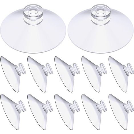 Ventouse, 12 Pièces Ventouse Table en Verre, Mini Ventouse, Extra Fortes PVC Suspension Rideau Isolant Ventouse, Simple Ventouses Transparentes pour Verre, Carrelage, Murales(30mm)