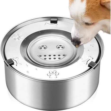 Filiyano-Gamelle pour chien 1L - Gamelle anti-déversement en acier inoxydable - Gamelle à boire lentement sans débordement (1/5)