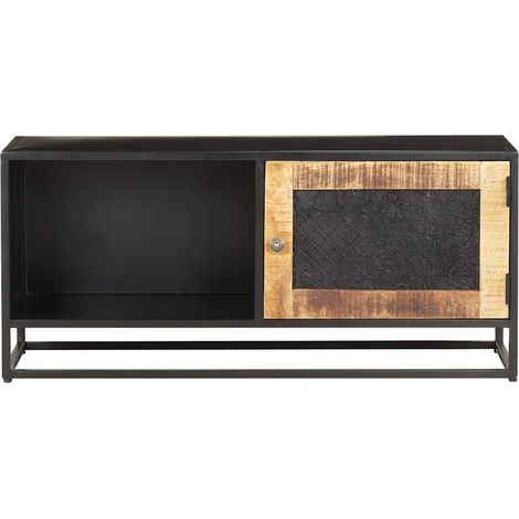 Meuble TV 90x30x40 cm Bois de manguier brut (1/5)