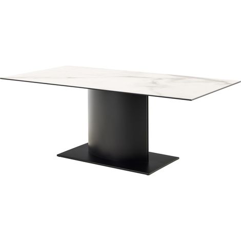 Mesa Norsica 1030, Blanco + Negro, 76x100x200cm, Cerámica, Metal (1/5)