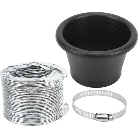 Entonnoir d'admission d'air turbo universel en caoutchouc motif carbone, kit de conduit pour la plupart des véhicules (1/5)