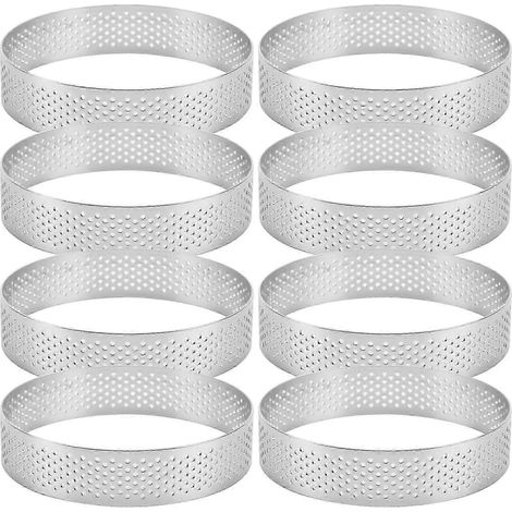 Set de 8 anneaux à gâteau en acier inoxydable - moules à tarte ronds pour pâtisserie (1/5)