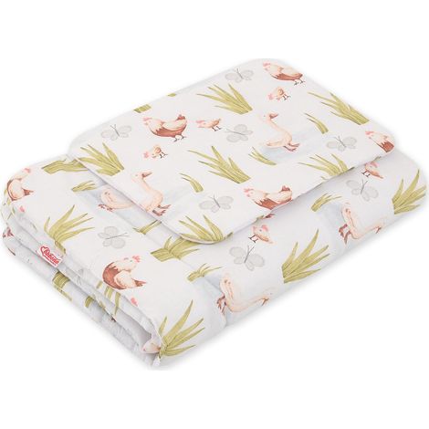 Juego de cama para bebé con relleno, 2 piezas, 75x100cm RECIÉN NACIDO - En el campo (1/3)