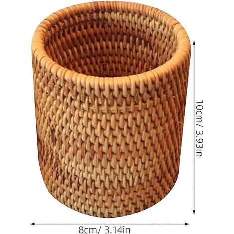 1 coffret à thé en rotin tressé, panier de rangement créatif pour le thé, accessoire multifonctionnel pour la cérémonie du thé et les stylos. (1/5)