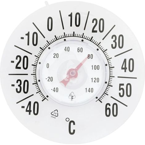Thermomètre à fenêtre Thermomètre à fenêtre ronde transparente pour la température extérieure l'extérieur Batterie sans batterie auto-étanche de mesure de la température la accesso (1/5)