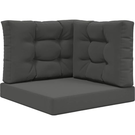 Cojín para sofá de exterior 3 pcs Antracita Poliéster vidaXL